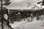 Typische Winterlandschaft in finnisch Lappland